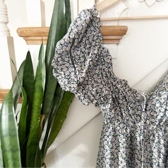 The Native One Black White Floral Print Off The Shoulder Mini Dress Size M - Picture 2 of 8